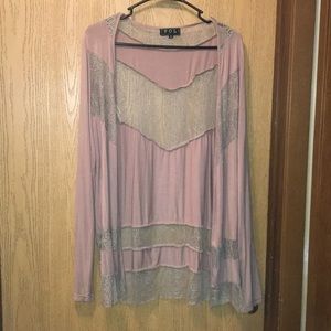 Pink Flowy Lacey Cardigan